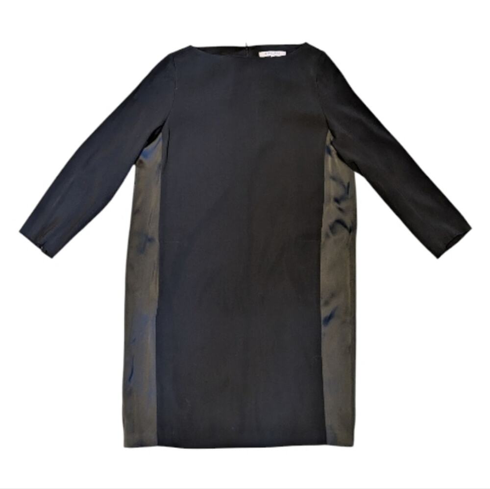 Gerad Darel Women's Mix Texture Black Long Sleeve Shift Dress 40